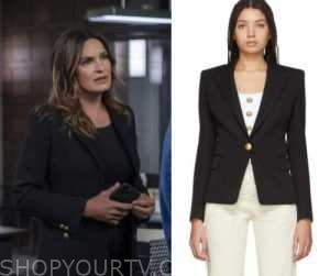 Law and Order SVU: Season 24 Episode 5 Olivia's Black Blazer with Gold ...