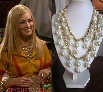 Aqua Mesh Neoprene Stripe Dress worn by Caroline Channing (Beth Behrs) in 2  Broke Girls (S05E09)