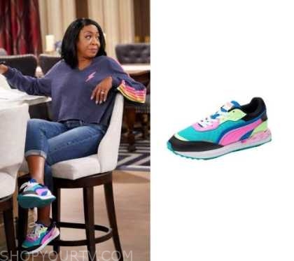 The Neighborhood: Season 5 Episode 6 Tina's Color Block Sneakers | Shop ...