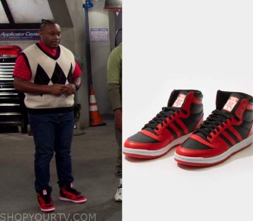 The Neighborhood: Season 5 Episode 6 Marty's Red/Black Sneakers | Shop ...