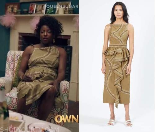 Queen Sugar: Season 7 Episode 6 Nova's Green Embroidered Dress | Shop ...