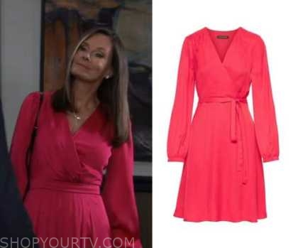 General Hospital: October 2022 Lucy's Red/Pink Wrap Dress | Fashion ...