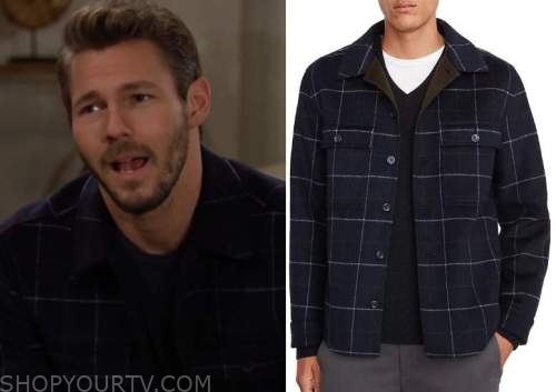 Bold and the Beautiful: October 2022 Liam's Navy Check Jacket | Shop ...