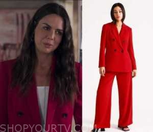 Home and Away: September 2022 Mackenzie's Red Double Breasted Blazer ...