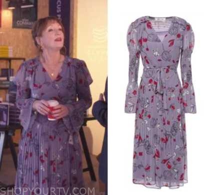 Magpie Murders: Season 1 Episode 1 Susan's Purple Print Pleat Dress ...