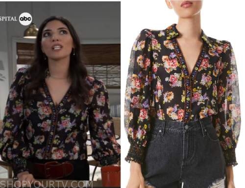 General Hospital: October 2022 Brook Lynn's Floral V Neck Blouse | Shop ...