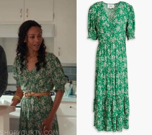 From Scratch: Season 1 Episode 2 Amy's Green Floral Midi Dress | Shop ...