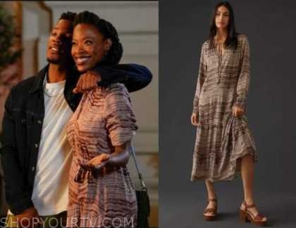 All American: Season 5 Episode 3 Grace's Striped Tiered Dress | Shop ...