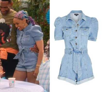 Family Reunion: Season 5 Episode 1 Cocoa's Denim Romper | Shop Your TV