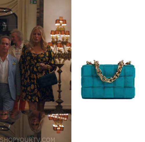 Valentino VLOGO Shoulder Bag worn by Tanya McQuoid (Jennifer Coolidge) as  seen in The White Lotus (S02E01)