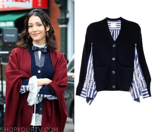 Gossip Girl Season 2 Zión Moreno Maroon Cape Cardigan