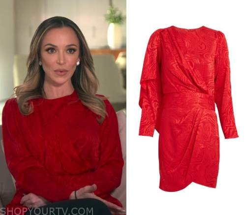Buying Beverly Hills: Season 1 Confessional Farrah's Red Jacquard Dress ...