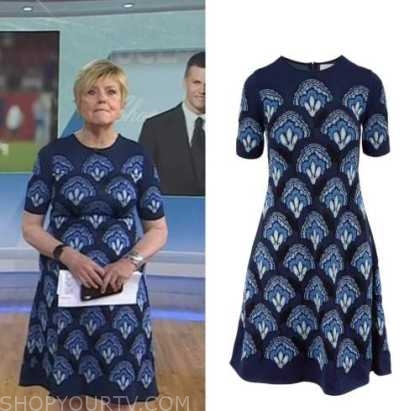 The Today Show: November 2022 Anne Thompson's Blue Jacquard Floral Knit ...