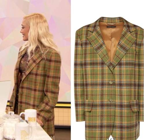 Drew Barrymore Show: November 2022 Gwen Stefani's Plaid Tartan Jacket ...