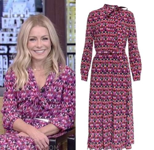 Live with Kelly and Ryan: November 2022 Kelly Ripa's Pink Printed Midi ...