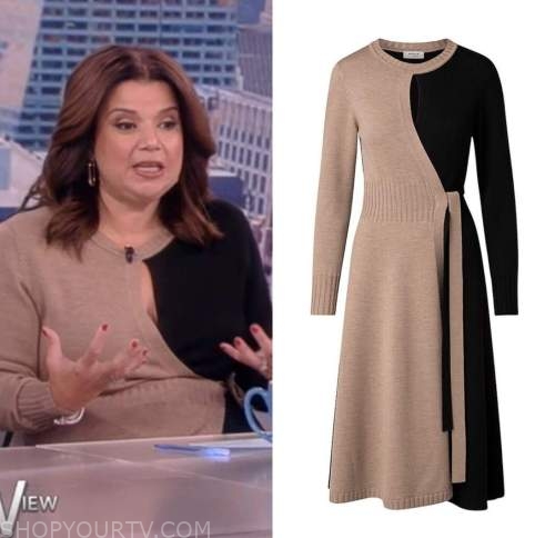 The View: November 2022 Ana Navarro's Black and Tan Colorblock Sweater ...