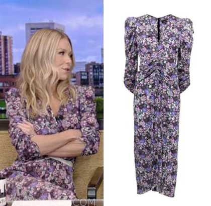 Live with Kelly and Ryan: November 2022 Kelly Ripa's Purple Floral Midi ...