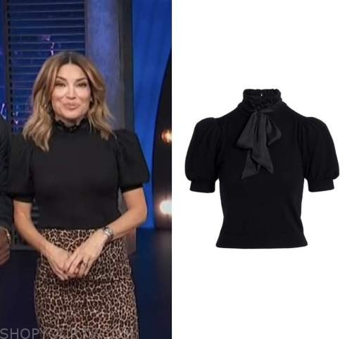 Access Hollywood: November 2022 Kit Hoover's Black Puff Sleeve Sweater ...