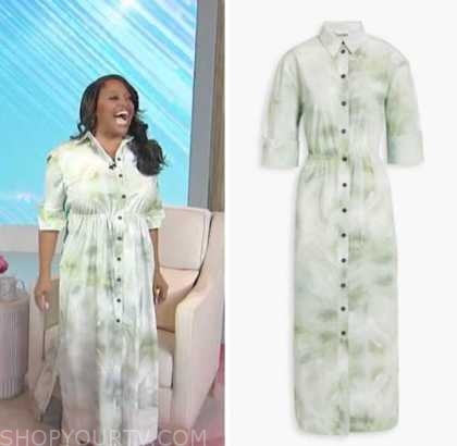 Sherri: November 2022 Sherri Shepherd's Mint Green Tie Dye Shirt Dress ...