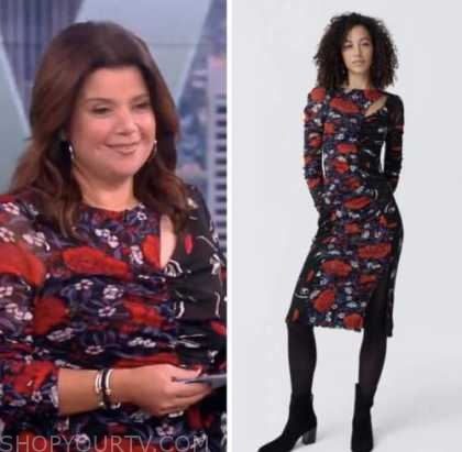 The View: November 2022 Ana Navarro's Floral Ruched Cutout Dress ...