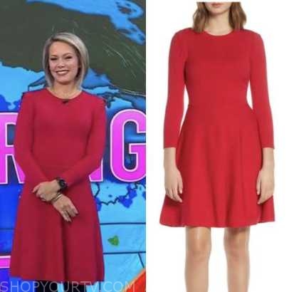 The Today Show: November 2022 Dylan Dreyer's Red Scallop Trim Knit ...