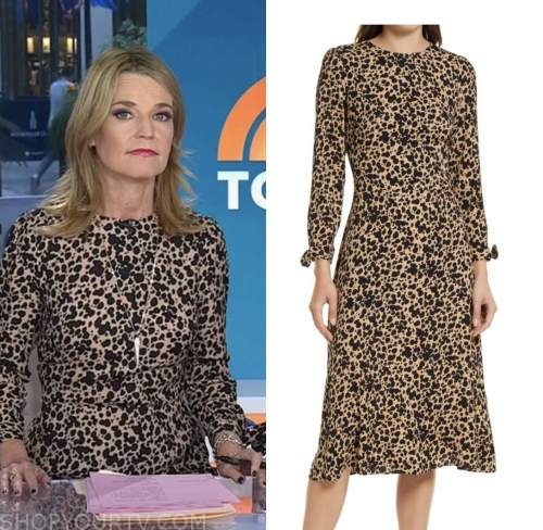 The Today Show: November 2022 Savannah Guthrie's Tan Leopard Print Midi ...