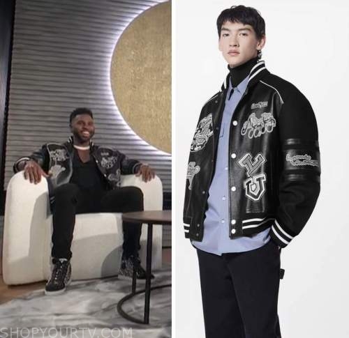 E! News: November 2022 Jason Derulo's Black Leather Varsity Jacket