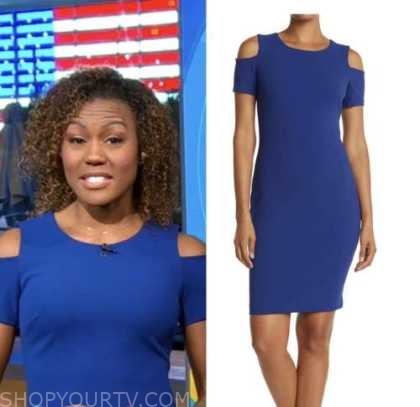 Good Morning America: November 2022 Janai Norman's Blue Cold-Shoulder ...