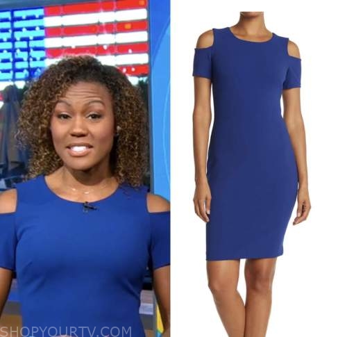 Good Morning America: November 2022 Janai Norman's Blue Cold-Shoulder ...