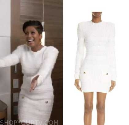 Tamron Hall Show: November 2022 Tamron Hall's White Tweed Long Sleeve ...