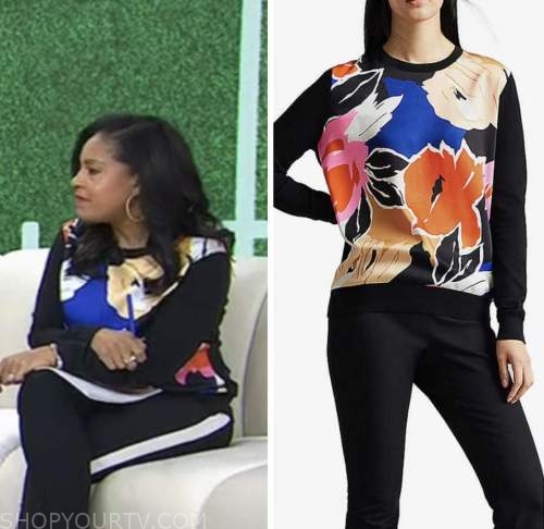 The Today Show: November 2022 Sheinelle Jones's Floral Print Satin ...