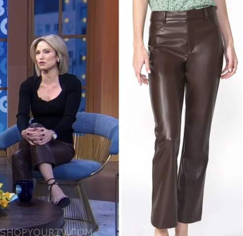 Good Morning America: November 2022 Amy Robach's Brown Leather Pants ...