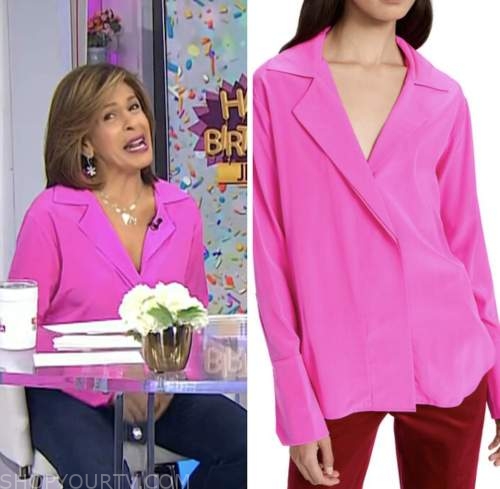 The Today Show: November 2022 Hoda Kotb's Hot Pink Blouse | Fashion ...