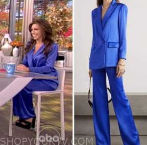 The View: November 2022 Alyssa Farah Griffin's Blue Satin Blazer and ...