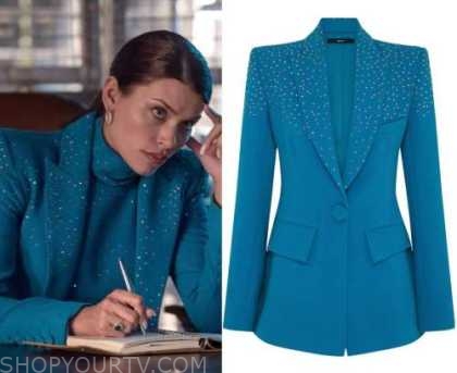 The Cleaning Lady: Season 2 Episode 8 Nadia's Blue Embellished Blazer ...