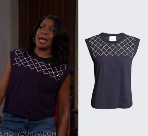 The Neighborhood: Season 5 Episode 7 Tina's Embellished Tank Top | Shop ...