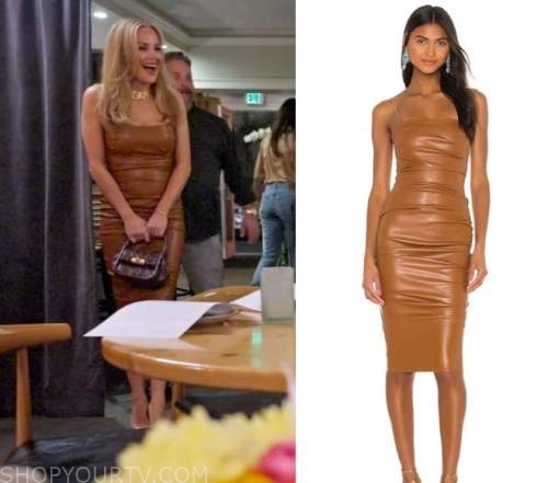 WornOnTV: Angie's brown leather dress on The Real Housewives of