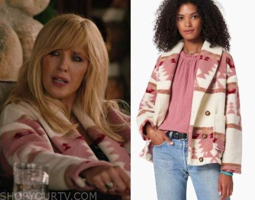 Yellowstone Beth Dutton State of Mind Wren+Glory Hand Painted Pink Denim Jacket Pink / M