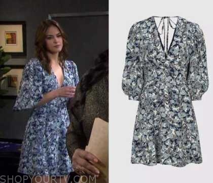 Days Of Our Lives: November 2022 Stephanie's Blue Floral Puff Sleeve ...