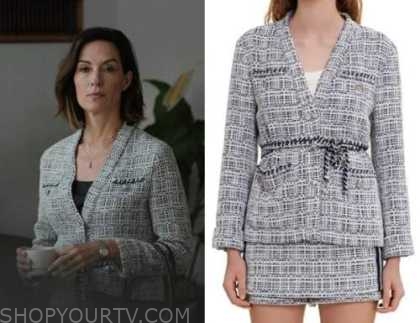 Yellowstone: Season 5 Episode 1 Grey Tweed Belted Jacket | Shop Your TV