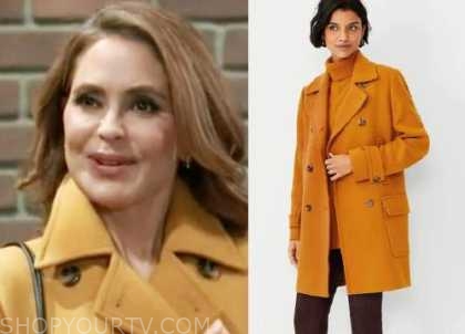 General Hospital: November 2022 Olivia's Mustard Wool Coat | Shop Your TV