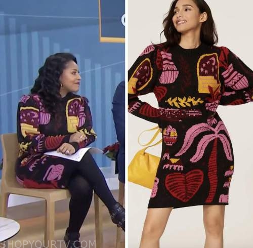 The Today Show: December 2022 Sheinelle Jones's Printed Sweater Dress 