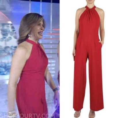 The Today Show: December 2022 Hoda Kotb's Red Halter Neck Jumpsuit ...