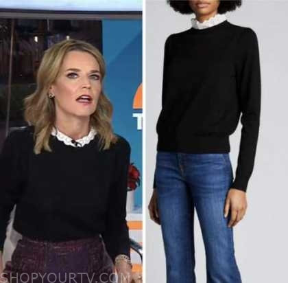 The Today Show: December 2022 Savannah Guthrie's Black Eyelet Collar ...