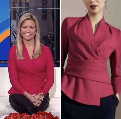 Fox and Friends: December 2022 Ainsley Earhardt's Pink Peplum Top ...