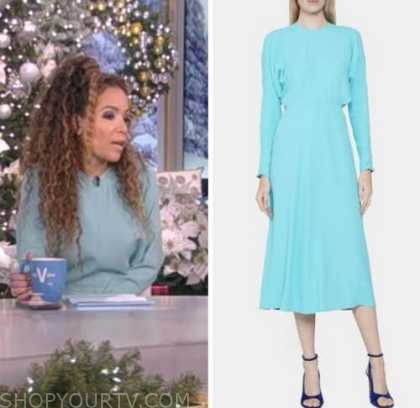 The View: December 2022 Sunny Hostin's Light Blue Midi Dress | Fashion ...