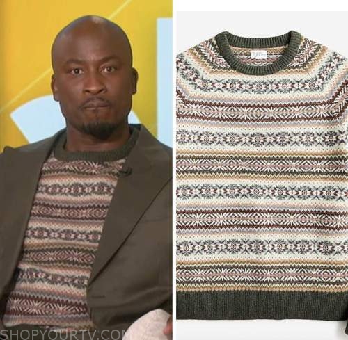 The Talk: December 2022 Akbar Gbajabiamila's Green Fair Isle Sweater ...