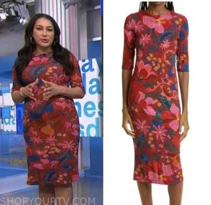 NBC News Daily: December 2022 Morgan Radford's Red and Pink Floral ...