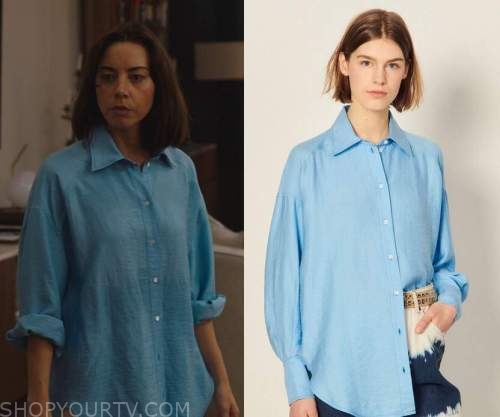 WornOnTV: April's blue collared shift dress on Parks and Rec, Aubrey Plaza