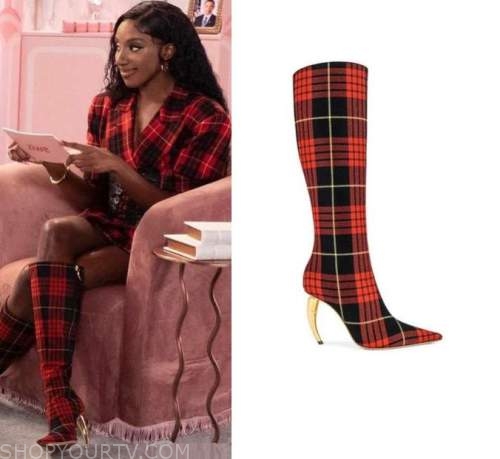 Ziwe: Season 2 Epside 10 Ziwe's Red Plaid Boots | Shop Your TV